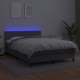 Cama box spring colchón y LED cuero sintético gris 140x200 cm de vidaXL, Camas y somieres - Ref: Foro24-3134109, Precio: 450,...