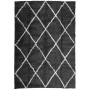 Alfombra de pelo largo moderna PAMPLONA negro y crema 120x170cm en Alfombras | Comprar online en Foru.es