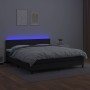 Cama box spring colchón y LED cuero sintético negro 180x200 cm de vidaXL, Camas y somieres - Ref: Foro24-3134117, Precio: 566...