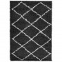 Alfombra de pelo largo moderna PAMPLONA negro y crema 140x200cm en Alfombras | Comprar online en Foru.es