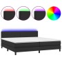 Cama box spring colchón y LED cuero sintético negro 200x200 cm de vidaXL, Camas y somieres - Ref: Foro24-3134123, Precio: 557...