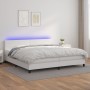 Cama box spring colchón y LED cuero sintético blanco 200x200 cm de vidaXL, Camas y somieres - Ref: Foro24-3134124, Precio: 59...