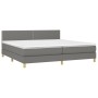 Cama box spring con colchón y LED tela gris oscuro 200x200 cm de vidaXL, Camas y somieres - Ref: Foro24-3133662, Precio: 554,...