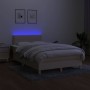 Cama box spring con colchón y LED tela crema 120x200 cm de vidaXL, Camas y somieres - Ref: Foro24-3133626, Precio: 381,10 €, ...