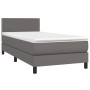 Cama box spring y colchón LED cuero sintético gris 90x190 cm de vidaXL, Camas y somieres - Ref: Foro24-3134139, Precio: 292,6...
