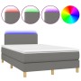 Cama box spring con colchón y LED tela gris oscuro 120x200 cm de vidaXL, Camas y somieres - Ref: Foro24-3133542, Precio: 384,...