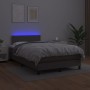 Cama box spring colchón y LED cuero sintético gris 120x200 cm de vidaXL, Camas y somieres - Ref: Foro24-3134157, Precio: 401,...