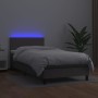 Cama box spring y colchón LED cuero sintético gris 90x200 cm de vidaXL, Camas y somieres - Ref: Foro24-3134145, Precio: 295,3...