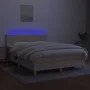 Boxspringbett mit Matratze und LED-Cremestoff 140x200 cm von vidaXL, Betten und Lattenroste - Ref: Foro24-3133562, Preis: 435...
