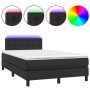 Cama box spring colchón y LED cuero sintético negro 120x200 cm de vidaXL, Camas y somieres - Ref: Foro24-3134213, Precio: 385...