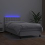 Cama box spring y colchón LED cuero sintético blanco 90x190 cm de vidaXL, Camas y somieres - Ref: Foro24-3134196, Precio: 327...