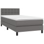 Cama box spring y colchón LED cuero sintético gris 90x200 cm de vidaXL, Camas y somieres - Ref: Foro24-3134205, Precio: 301,2...