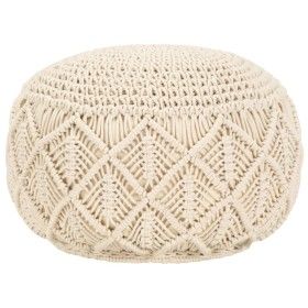 Puf de macramé hecho a mano algodón 45x30 cm de vidaXL, Otomanas - Ref: Foro24-248089, Precio: 82,89 €, Descuento: %