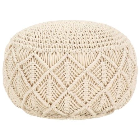 Puf de macramé hecho a mano algodón 45x30 cm de vidaXL, Otomanas - Ref: Foro24-248089, Precio: 82,89 €, Descuento: %