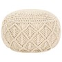 Puf de macramé hecho a mano algodón 45x30 cm de vidaXL, Otomanas - Ref: Foro24-248089, Precio: 82,89 €, Descuento: %