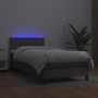 Cama box spring y colchón LED cuero sintético gris 80x200 cm de vidaXL, Camas y somieres - Ref: Foro24-3134193, Precio: 282,9...