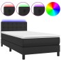 Cama box spring y colchón LED cuero sintético negro 90x200 cm de vidaXL, Camas y somieres - Ref: Foro24-3134201, Precio: 300,...
