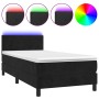Cama box spring colchón y LED terciopelo negro 90x190 cm de vidaXL, Camas y somieres - Ref: Foro24-3134257, Precio: 291,51 €,...