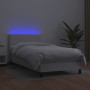 Cama box spring y colchón LED cuero sintético blanco 80x200 cm de vidaXL, Camas y somieres - Ref: Foro24-3134070, Precio: 295...