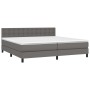 Cama box spring colchón y LED cuero sintético gris 200x200 cm de vidaXL, Camas y somieres - Ref: Foro24-3134247, Precio: 618,...