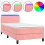 Cama box spring colchón y LED terciopelo rosa 80x200 cm de vidaXL, Camas y somieres - Ref: Foro24-3134254, Precio: 276,03 €, ...