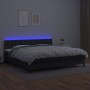 Cama box spring colchón y LED cuero sintético negro 200x200 cm de vidaXL, Camas y somieres - Ref: Foro24-3134243, Precio: 551...