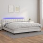 Cama box spring colchón y LED cuero sintético blanco 200x200 cm de vidaXL, Camas y somieres - Ref: Foro24-3134244, Precio: 60...