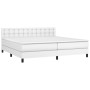 Cama box spring colchón y LED cuero sintético blanco 200x200 cm de vidaXL, Camas y somieres - Ref: Foro24-3134244, Precio: 60...