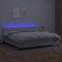 Cama box spring colchón y LED cuero sintético blanco 200x200 cm de vidaXL, Camas y somieres - Ref: Foro24-3134244, Precio: 60...