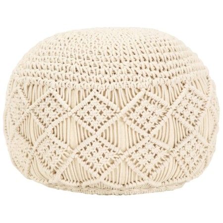 Puf de macramé hecho a mano algodón 45x30 cm de vidaXL, Otomanas - Ref: Foro24-248090, Precio: 72,15 €, Descuento: %