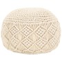 Puf de macramé hecho a mano algodón 45x30 cm de vidaXL, Otomanas - Ref: Foro24-248090, Precio: 72,15 €, Descuento: %