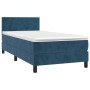 Cama box spring colchón y LED terciopelo azul oscuro 90x200 cm de vidaXL, Camas y somieres - Ref: Foro24-3134265, Precio: 316...