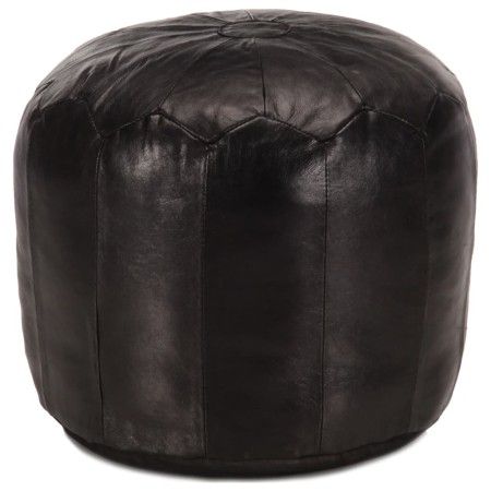 Puf negro 40x35 cm cuero genuino de cabra de vidaXL, Otomanas - Ref: Foro24-248131, Precio: 94,77 €, Descuento: %