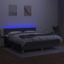 Cama box spring con colchón y LED tela gris oscuro 160x200 cm de vidaXL, Camas y somieres - Ref: Foro24-3133566, Precio: 504,...