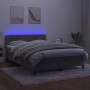 Cama box spring colchón y LED terciopelo gris claro 140x190 cm de vidaXL, Camas y somieres - Ref: Foro24-3134279, Precio: 450...