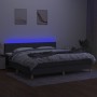 Cama box spring con colchón y LED tela gris oscuro 200x200 cm de vidaXL, Camas y somieres - Ref: Foro24-3133742, Precio: 574,...