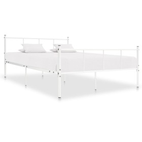 Estructura de cama de metal blanco 120x200 cm de vidaXL, Camas y somieres - Ref: Foro24-284631, Precio: 101,22 €, Descuento: %
