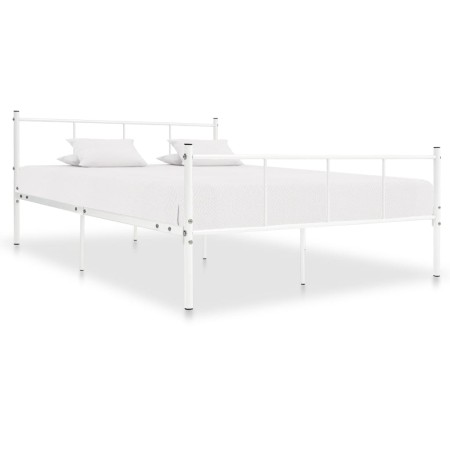 Estructura de cama de metal blanco 120x200 cm de vidaXL, Camas y somieres - Ref: Foro24-284631, Precio: 101,22 €, Descuento: %