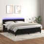 Cama box spring colchón y LED terciopelo negro 180x200 cm de vidaXL, Camas y somieres - Ref: Foro24-3134299, Precio: 523,95 €...