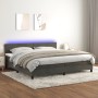 Cama box spring colchón y LED terciopelo gris oscuro 200x200 cm de vidaXL, Camas y somieres - Ref: Foro24-3134304, Precio: 54...
