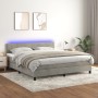 Cama box spring colchón y LED terciopelo gris claro 180x200 cm de vidaXL, Camas y somieres - Ref: Foro24-3134297, Precio: 515...