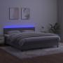 Cama box spring colchón y LED terciopelo gris claro 180x200 cm de vidaXL, Camas y somieres - Ref: Foro24-3134297, Precio: 515...