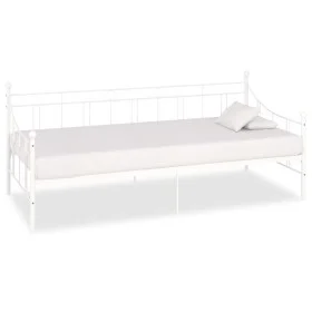 Estructura de cama de metal blanco 90x200 cm de vidaXL, Camas y somieres - Ref: Foro24-284668, Precio: 83,53 €, Descuento: %
