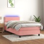 Cama box spring colchón y LED terciopelo rosa 80x200 cm de vidaXL, Camas y somieres - Ref: Foro24-3134314, Precio: 272,26 €, ...