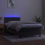 Cama box spring colchón y LED terciopelo gris oscuro 90x190 cm de vidaXL, Camas y somieres - Ref: Foro24-3134316, Precio: 287...