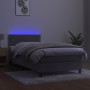 Cama box spring colchón y LED terciopelo gris claro 90x200 cm de vidaXL, Camas y somieres - Ref: Foro24-3134321, Precio: 294,...