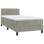 Cama box spring colchón y LED terciopelo gris claro 90x200 cm de vidaXL, Camas y somieres - Ref: Foro24-3134321, Precio: 294,...