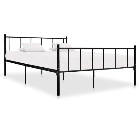 Estructura de cama de metal negro 180x200 cm de vidaXL, Camas y somieres - Ref: Foro24-284641, Precio: 158,75 €, Descuento: %
