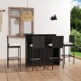 Juego de muebles de bar de jardín de 5 piezas y cojines negro en Conjuntos de jardín | Comprar online en Foru.es