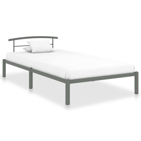 Estructura de cama de metal gris 90x200 cm de vidaXL, Camas y somieres - Ref: Foro24-284662, Precio: 80,55 €, Descuento: %